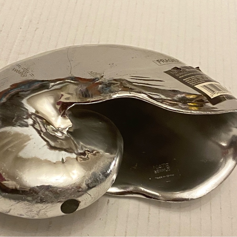 Nate Berkus Nautilus Silver Tone Shell Objet d'Art Figure Home Decor Figurine. - Picture 4 of 7